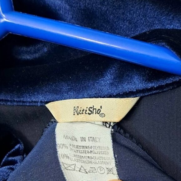 Women's Italian Made Midnight Blue Soft Premium Velvet Blazer Long Coat - Picture 5 of 5